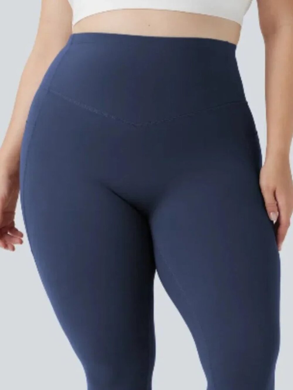 NWT HALARA Leggings XL Butt Lifting Shaping Pockets Cross Waistband Indigo Blue